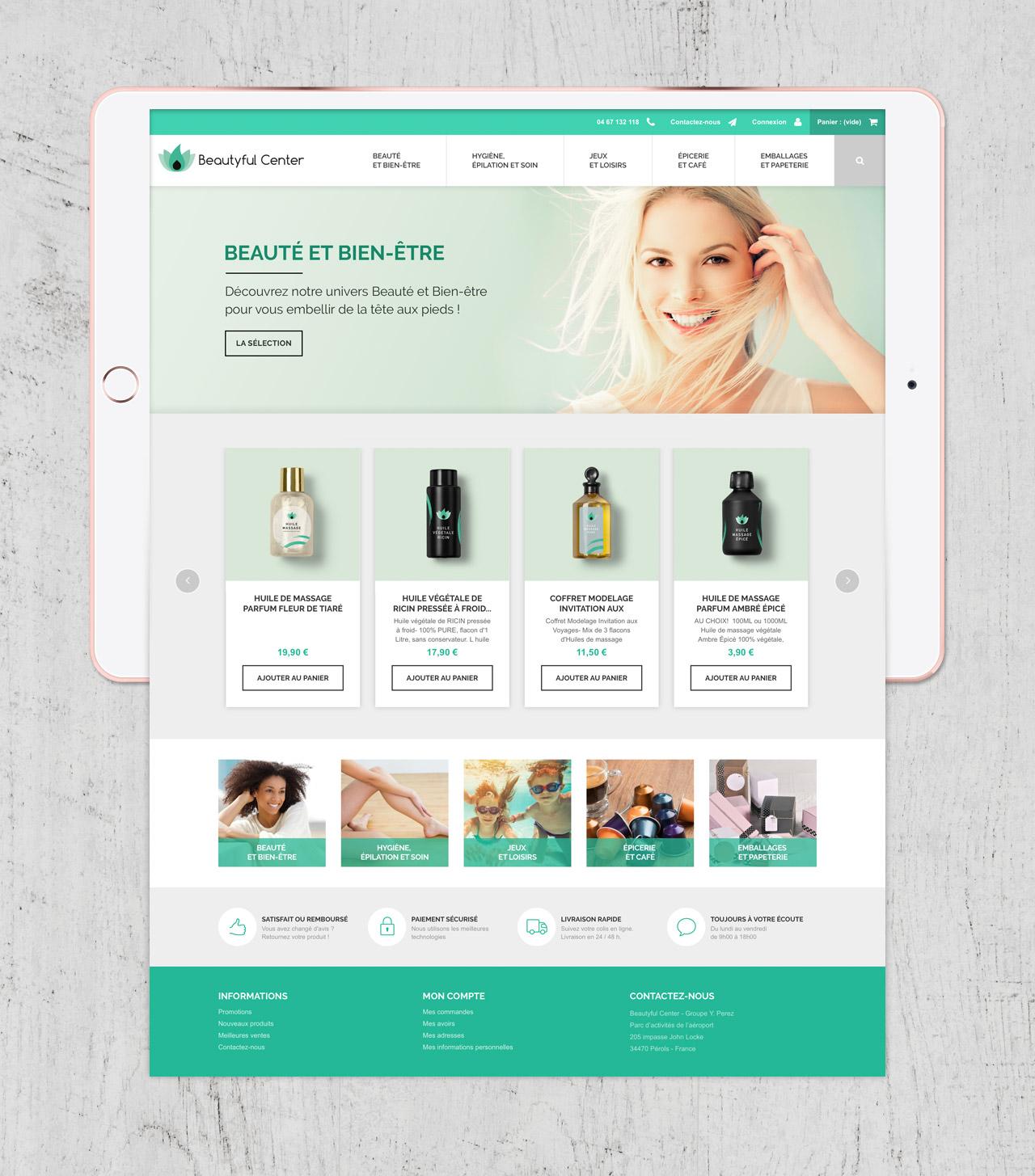 Création site e-commerce page home